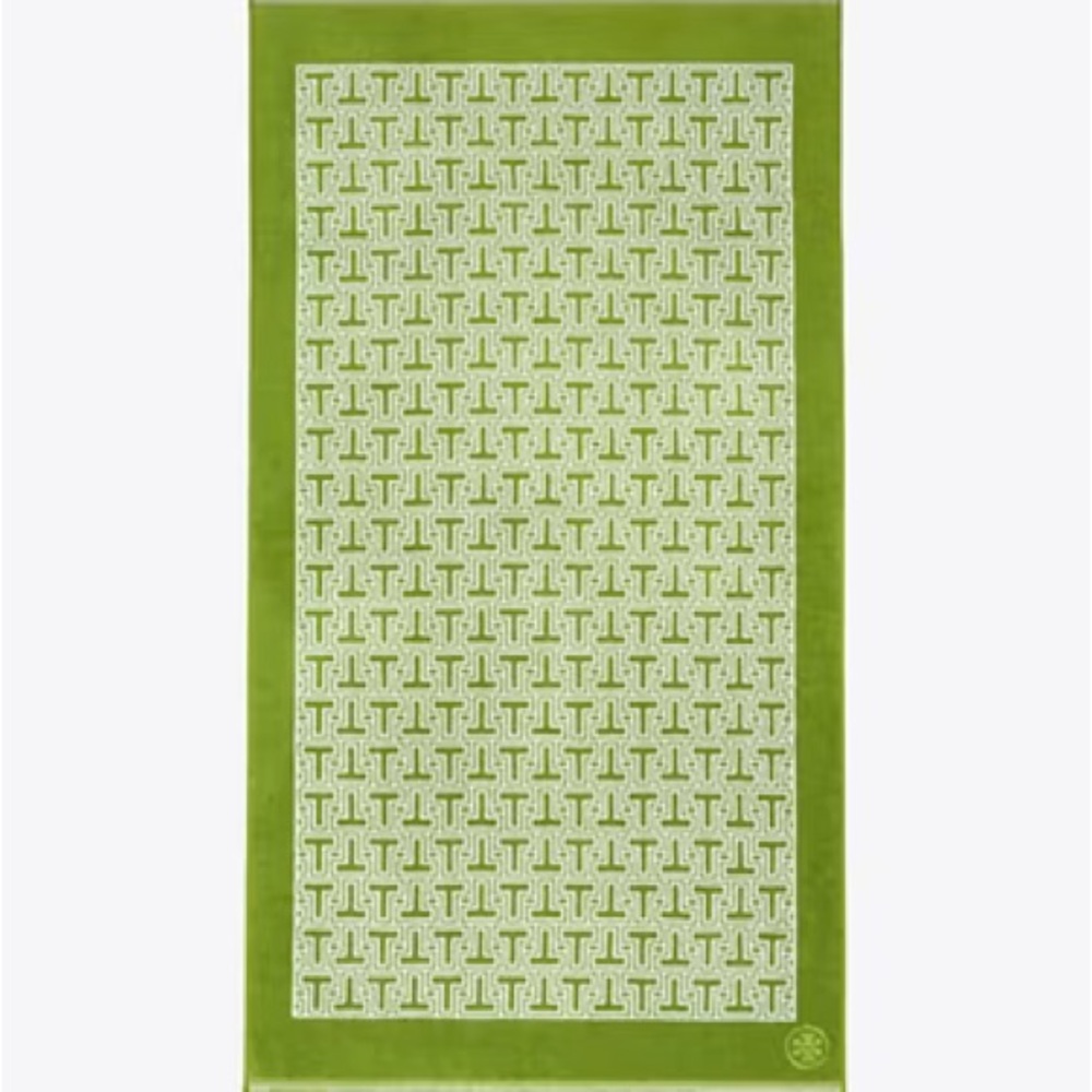 Tory Burch Green and White Beach Towell